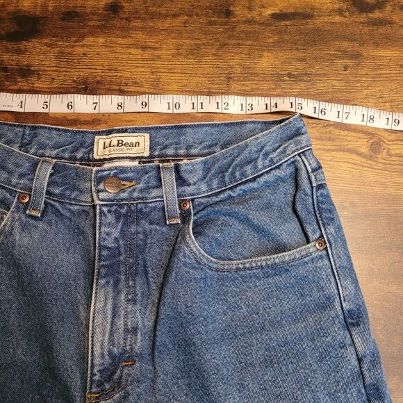 Vtg LL Bean Classic Fit Plaid Lined Jeans 32x34 Measures 30x34 Outdoor Wear - Picture 5 of 9